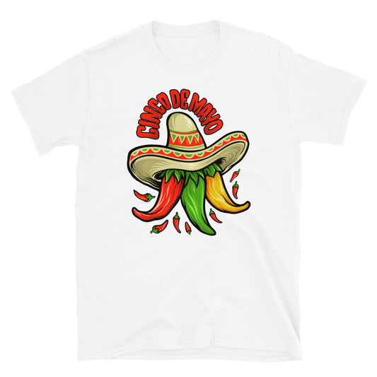 Logo Restaurant Cinco de Mayo Mexican Chili Mascot Fit Unisex Softstyle T-Shirt