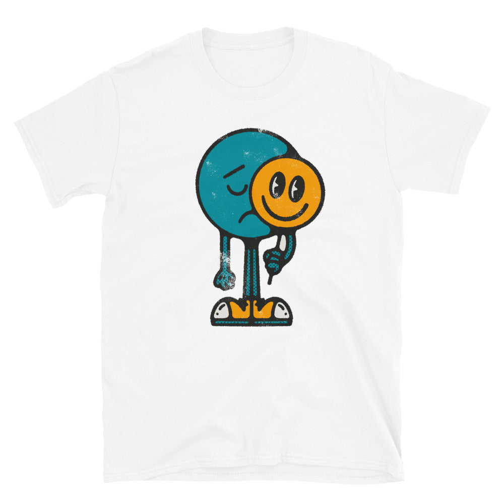 Happy Face Sad Face Smiley Fit Unisex Softstyle T-Shirt