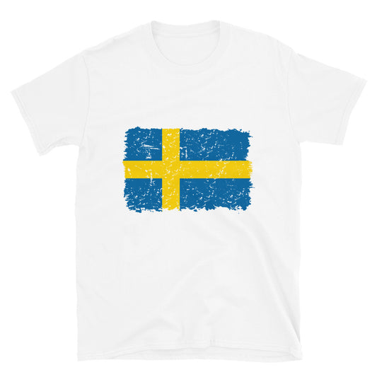 Sweden Grunge Flag Fit Unisex Softstyle T-Shirt