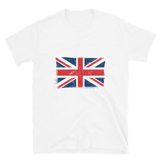 Camiseta unisex Softstyle con bandera del Reino Unido Grunge Fit