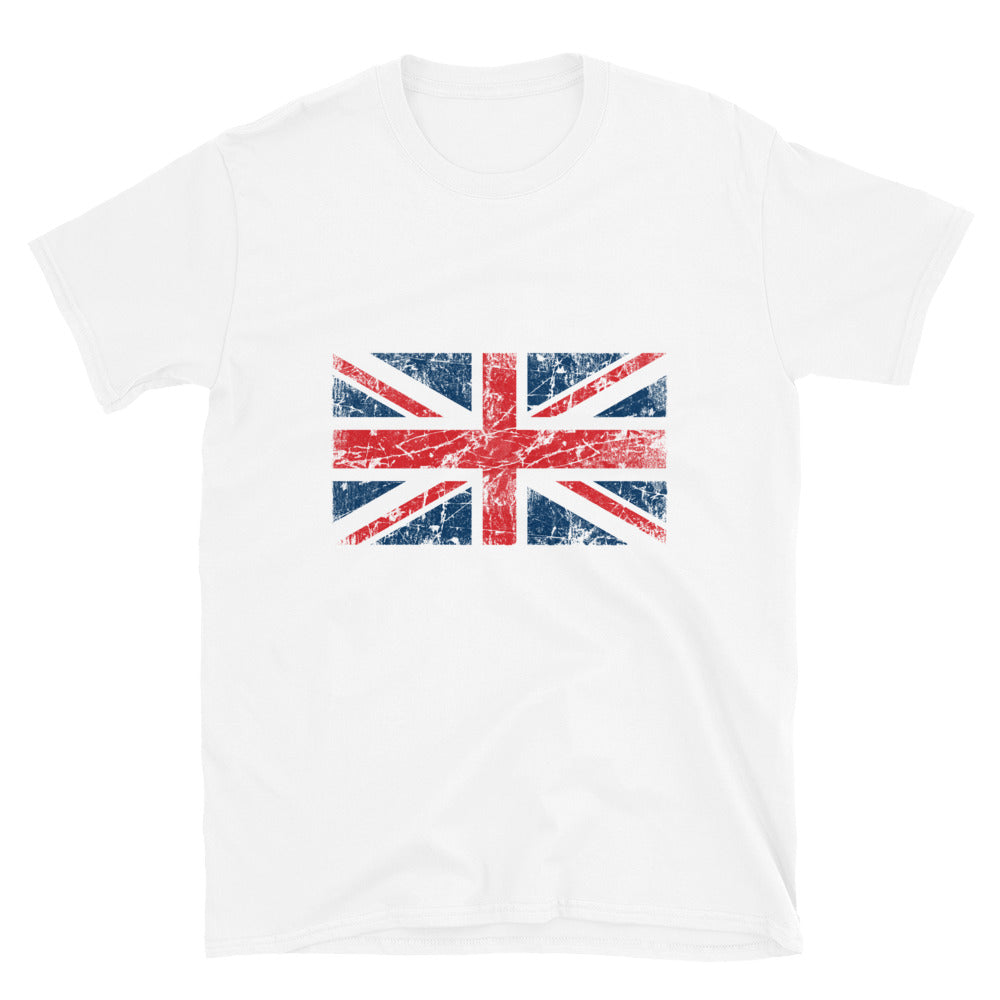 Unisex-Softstyle-T-Shirt mit UK-Flagge, Grunge-Passform