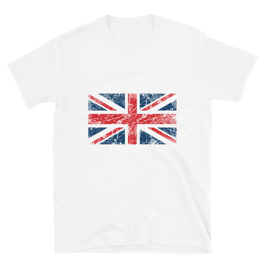 Camiseta unisex Softstyle con bandera del Reino Unido Grunge Fit