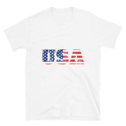 USA Letter Distressed Fit Unisex Softstyle T-Shirt