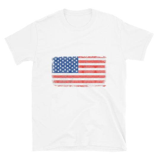 USA-Flagge Distressed Fit Unisex Softstyle T-Shirt