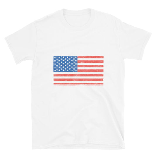 USA-Flagge Distressed Fit Unisex Softstyle T-Shirt