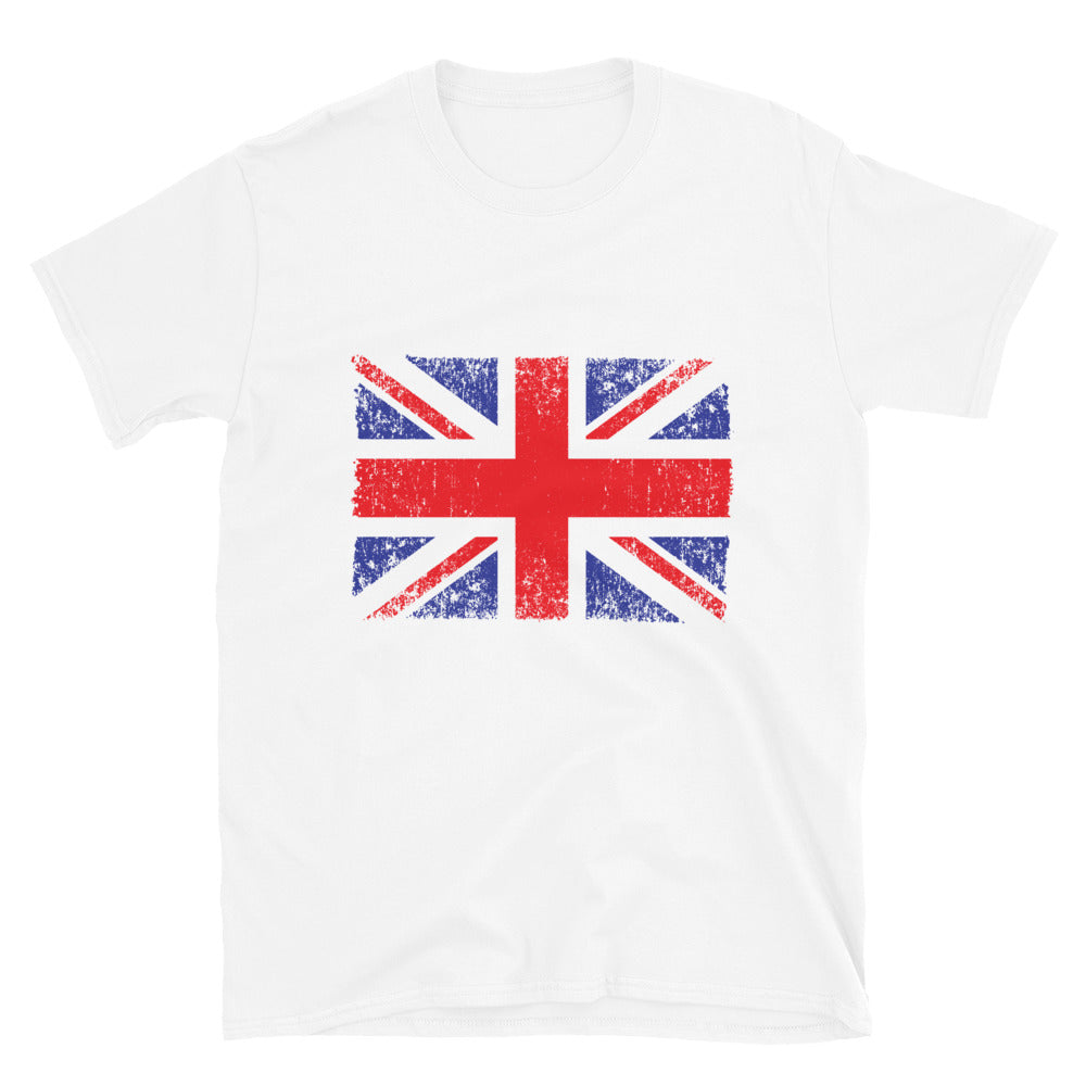 UK Flag Distressed 1 Fit Unisex Softstyle T-Shirt