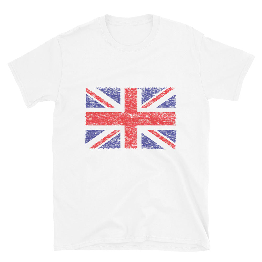 UK Flag Distressed 2 Fit Unisex Softstyle T-Shirt