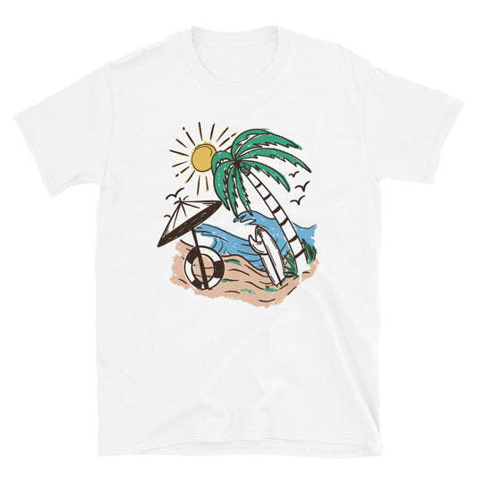 Summer Retro Surf Fit Unisex Softstyle T-Shirt