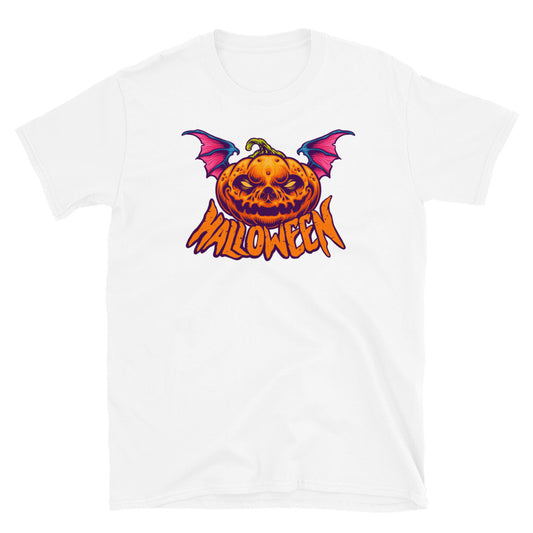 Halloween Pumpkin Head with Bat Wings