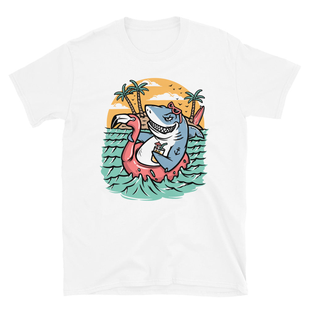 the shark is relaxing on the beach Fit Unisex Softstyle T-Shirt