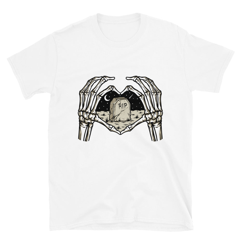 Skull Hand Love Cemetery Fit Unisex Softstyle T-Shirt