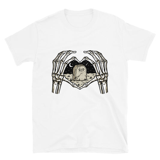 Skull Hand Love Cemetery Fit Camiseta unisex de estilo suave