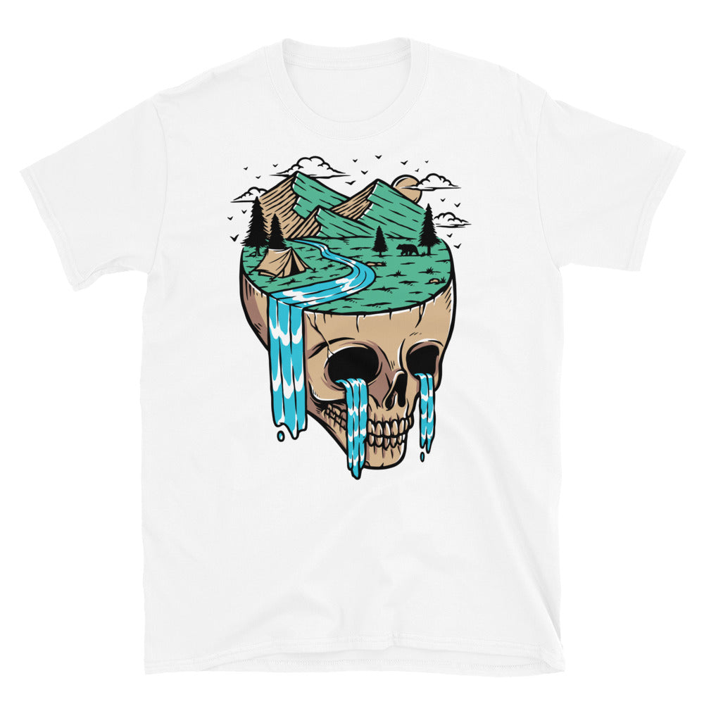 mountain view on skull island Fit Unisex Softstyle T-Shirt
