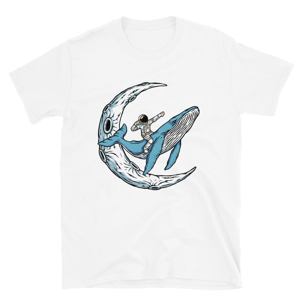 Ride a whale to the moon Fit Unisex Softstyle T-Shirt