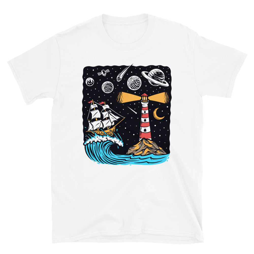 Sailing on the moon at night Fit Unisex Softstyle T-Shirt