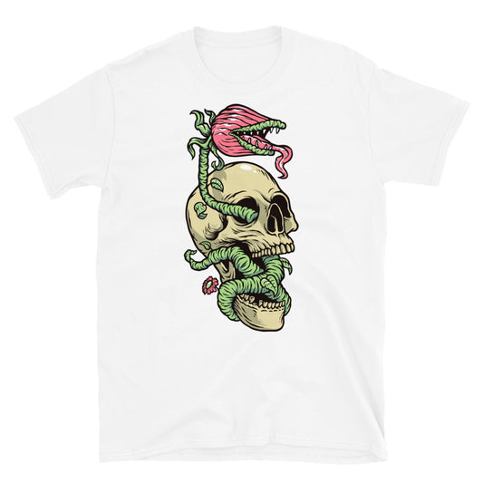 Skull and monster plant Fit Unisex Softstyle T-Shirt