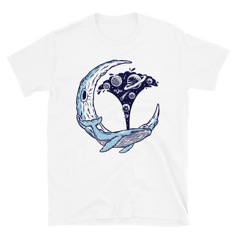 Whale, moon and the universe Fit Unisex Softstyle T-Shirt