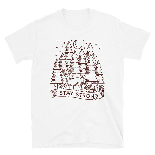 Stay strong line illustration Fit Unisex Softstyle T-Shirt