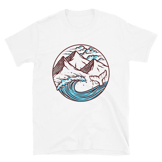 Views of the sea and mountains Fit Unisex Softstyle T-Shirt