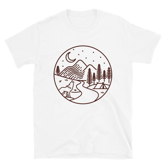 Blick auf den Berg bei Nacht Fit Unisex Softstyle T-Shirt