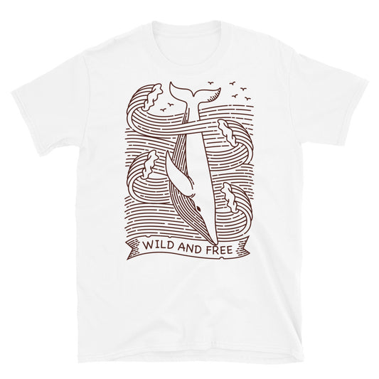 Wild and free whale Fit Unisex Softstyle T-Shirt