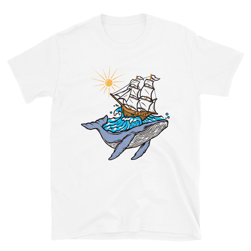 Whale and ship adventure Fit Unisex Softstyle T-Shirt