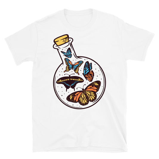 Butterfly in a Glass Bottle - Fit Unisex Softstyle T-Shirt