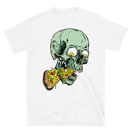 Totenkopf und Pizza Fit Unisex Softstyle T-Shirt