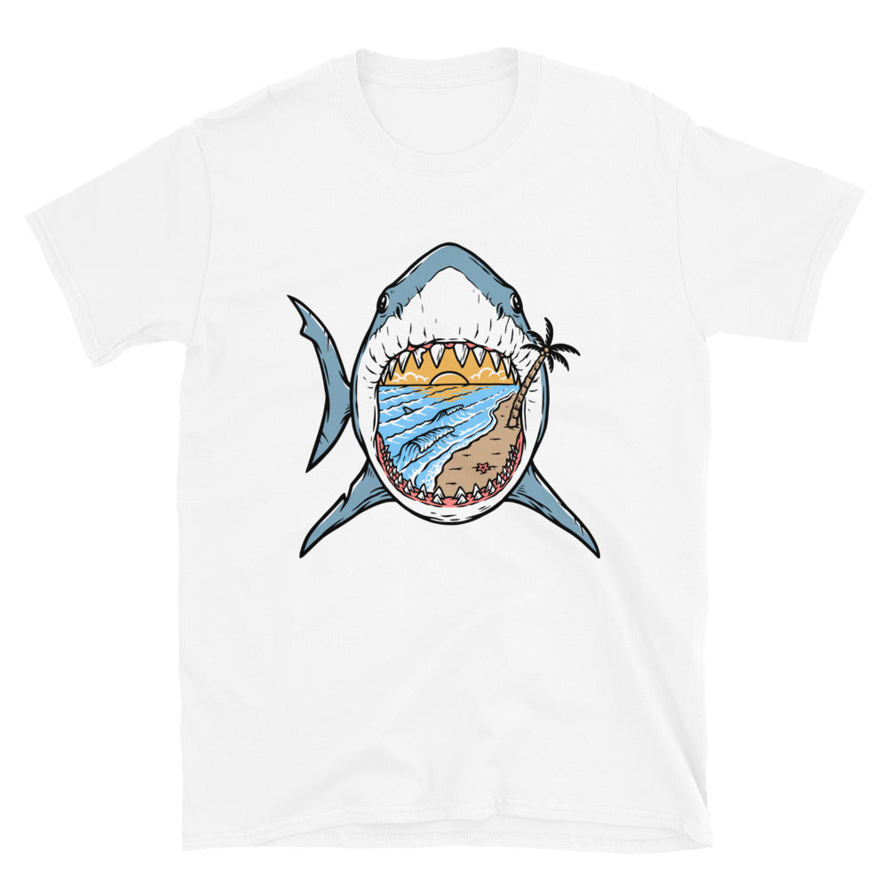 The beach inside the shark Fit Unisex Softstyle T-Shirt