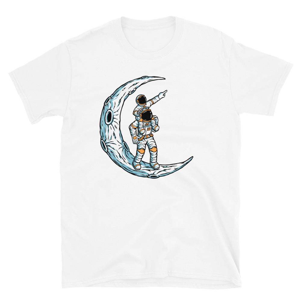 Astronaut and His Son on the Moon - Fit Unisex Softstyle T-Shirt