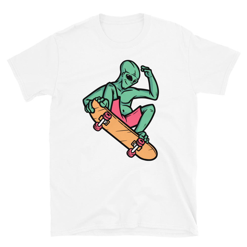 Alien Skateboarding - Fit Unisex Softstyle T-Shirt