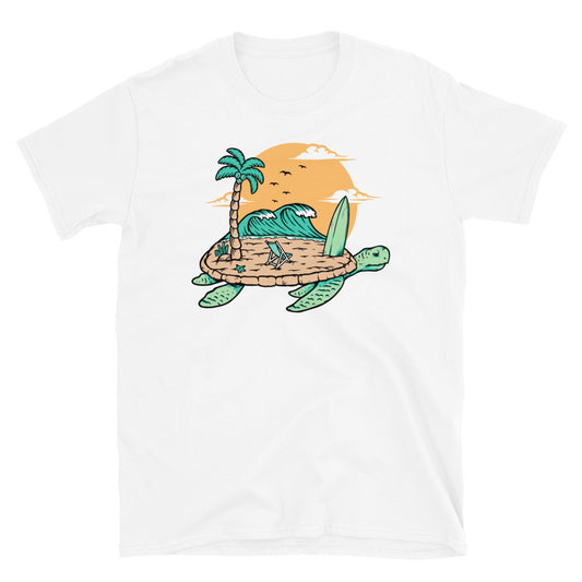 Beach and Turtle - Fit Unisex Softstyle T-Shirt