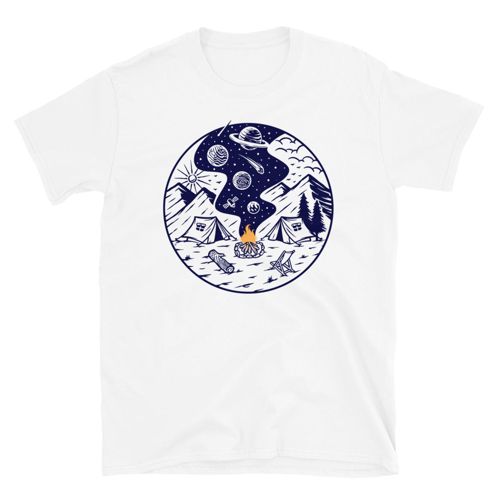 Camping with the Fire of the Universe - Fit Unisex Softstyle T-Shirt