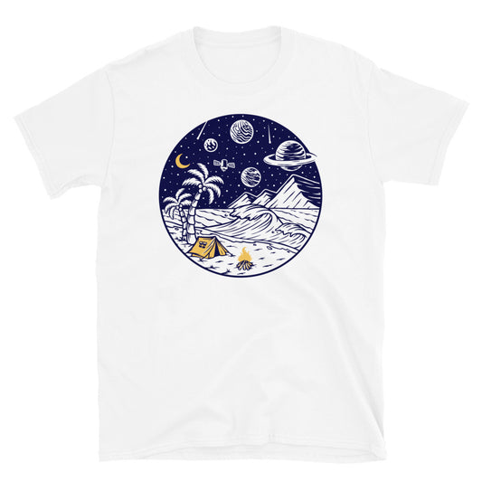 Camping at the Beach in the Night - Fit Unisex Softstyle T-Shirt