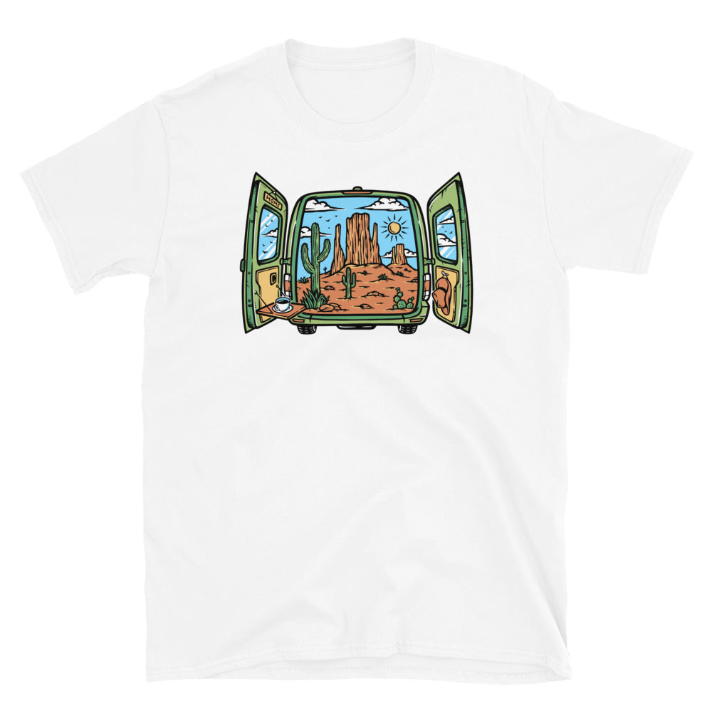 Desert Landscape in the Car - Fit Unisex Softstyle T-Shirt