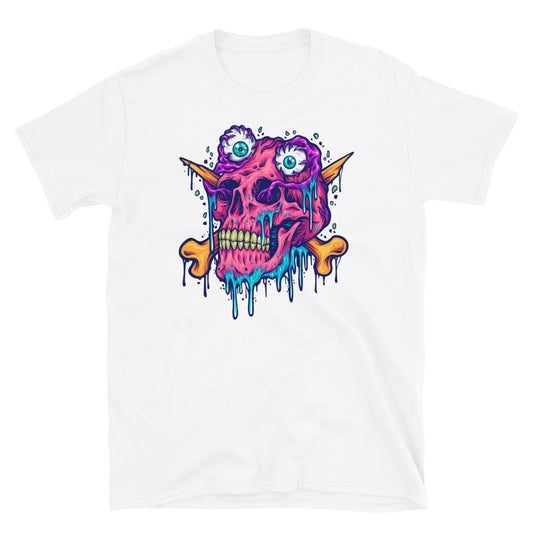 Eyeball Monster Skull Head - Fit Unisex Softstyle T-Shirt