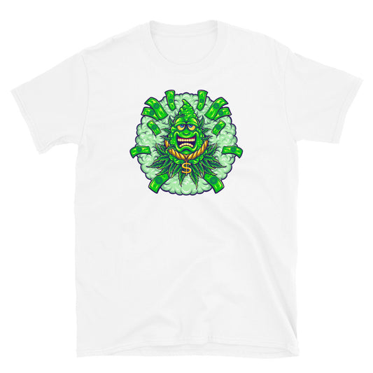 Funky Weed Leaf, Money Cash - Fit Unisex Softstyle T-Shirt