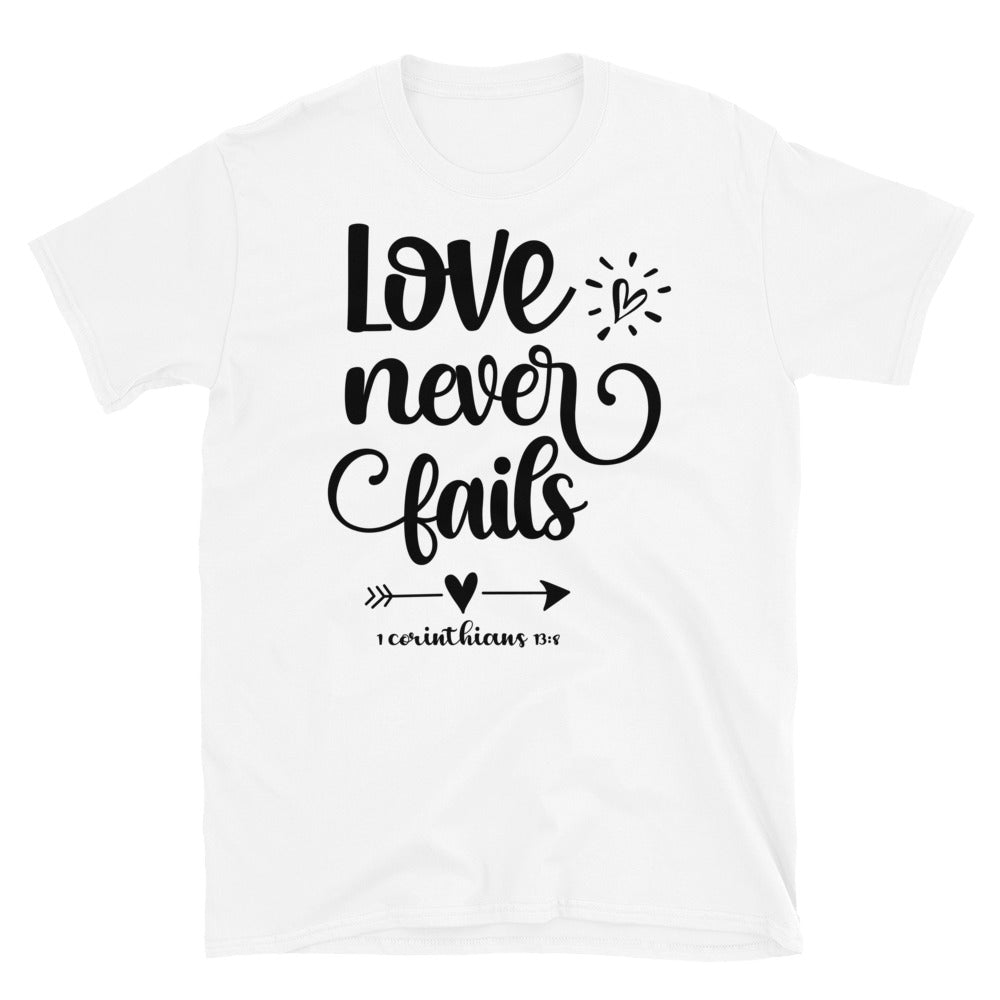 Love Never Fails - Fit Unisex Softstyle T-Shirt