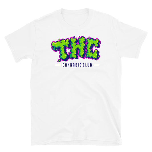 Lettering words THC smoke effect Fit Unisex Softstyle T-Shirt