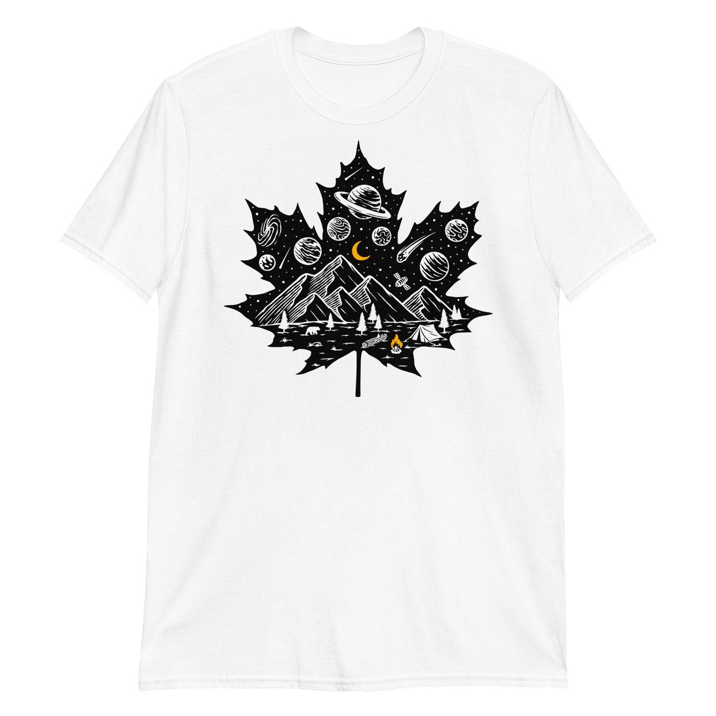 Maple leaf and universe Fit Unisex Softstyle T-Shirt