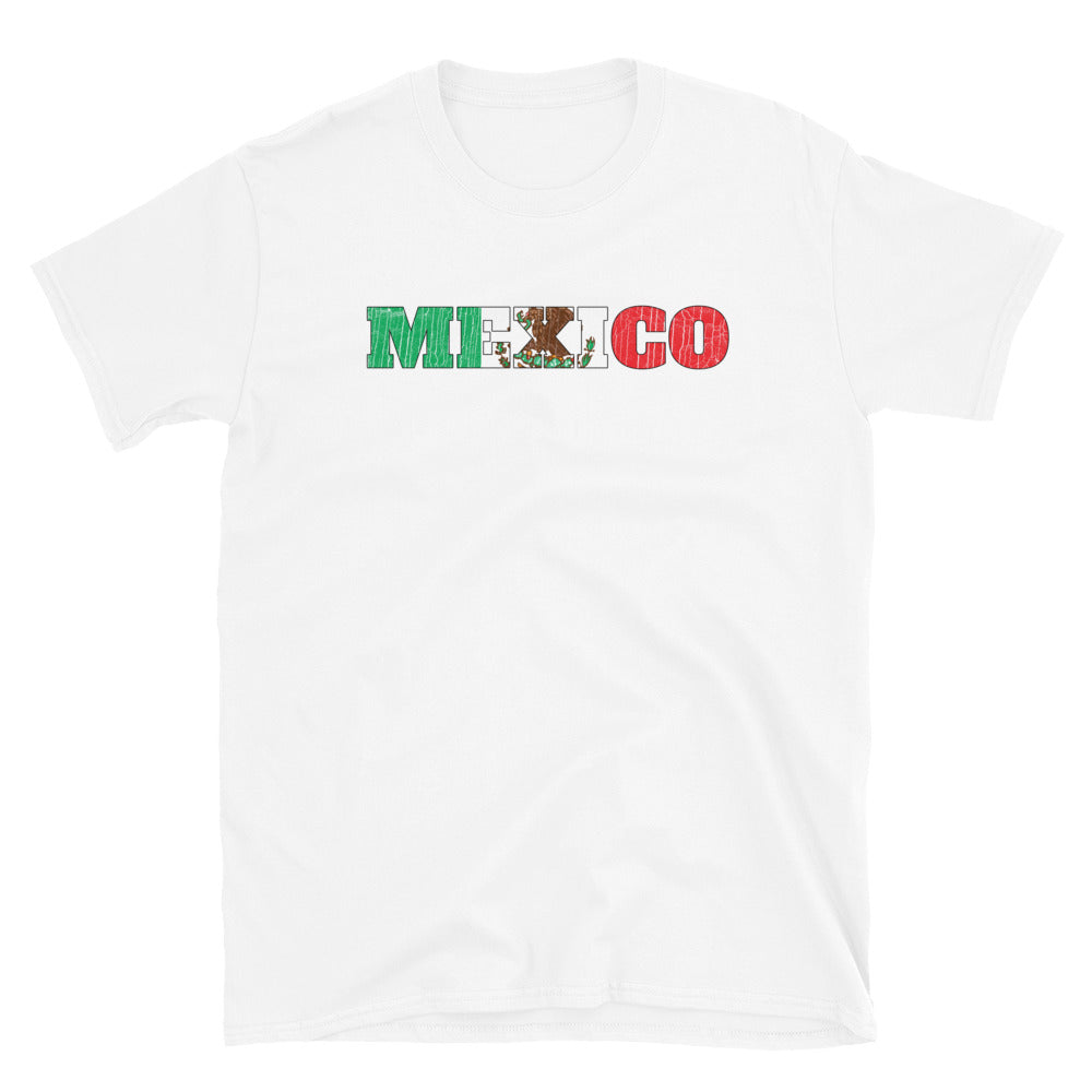 Mexico Letter Distressed Fit Unisex Softstyle T-Shirt