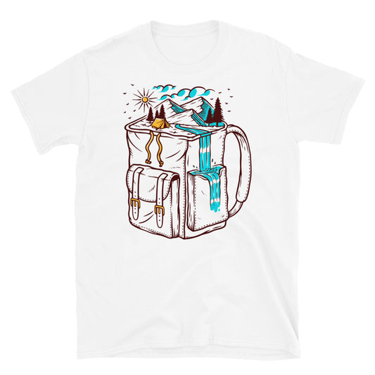 Montaña y bolso, mochilero Fit Unisex Softstyle Camiseta