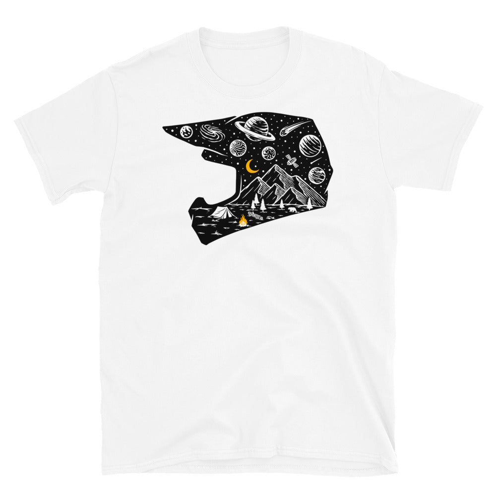 Motocross helmet and universe Fit Unisex Softstyle T-Shirt