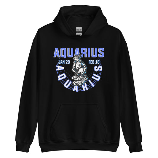 Sudadera con capucha unisex del signo del zodíaco de Acuario